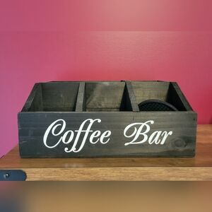 Black Coffee Bar Organizer for Countertop